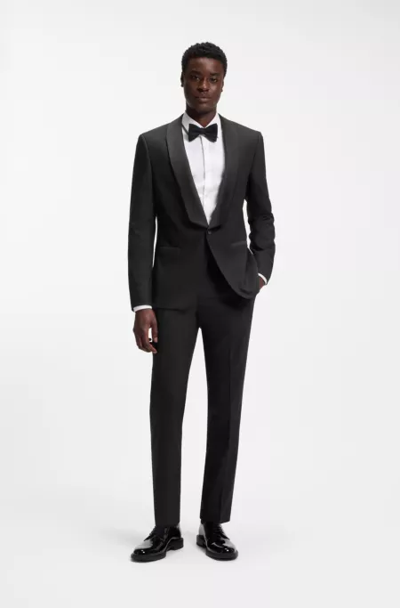 Slim-fit evening suit in stretch twill