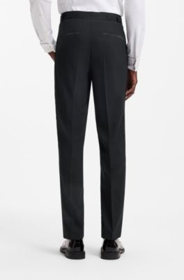 Slim-fit evening suit in stretch twill, Black