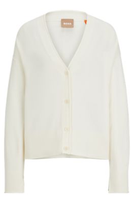 BOSS - Regular-fit cardigan with button front