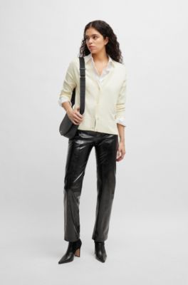 BOSS - Regular-fit cardigan with button front
