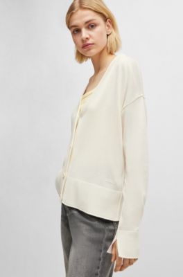 BOSS - Regular-fit cardigan with button front