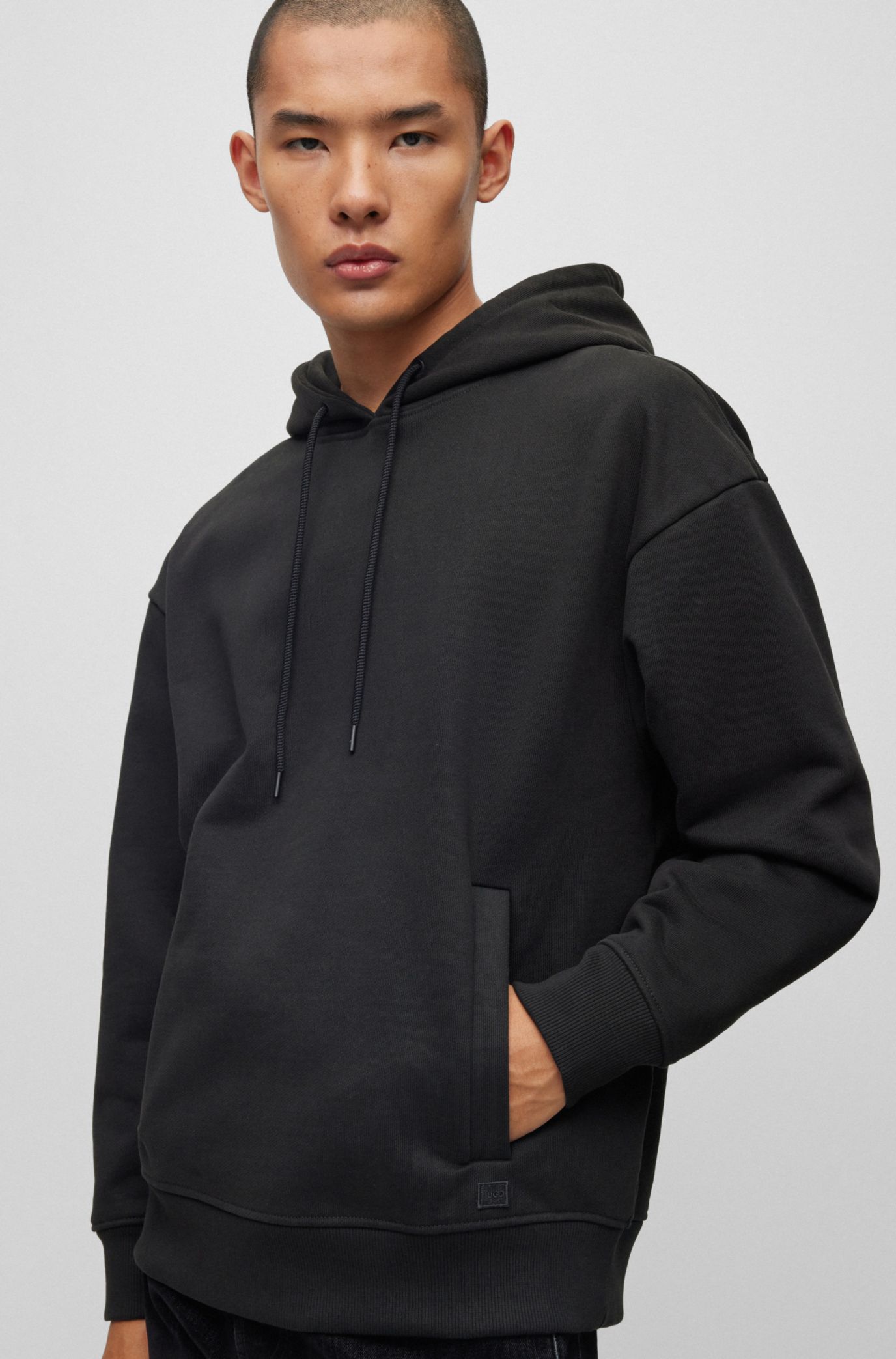 HUGO Cotton terry hoodie in a relaxed fit