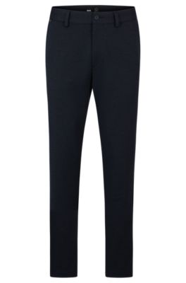 BOSS - Slim-fit trousers in structured performance-stretch material