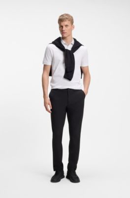 Cotton-piqu&eacute; regular-fit polo shirt with tonal logo, White