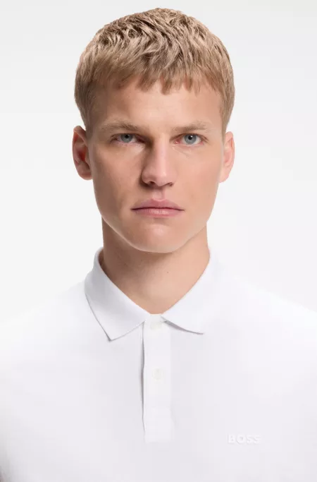 Cotton-piqué regular-fit polo shirt with tonal logo