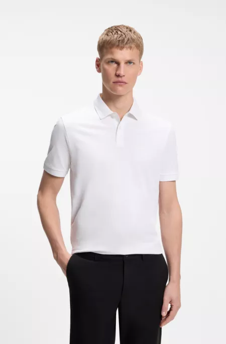 Cotton-piqué regular-fit polo shirt with tonal logo