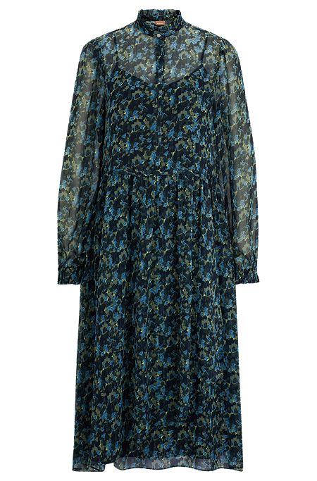 Regular-fit midi dress with digital print, Patterned