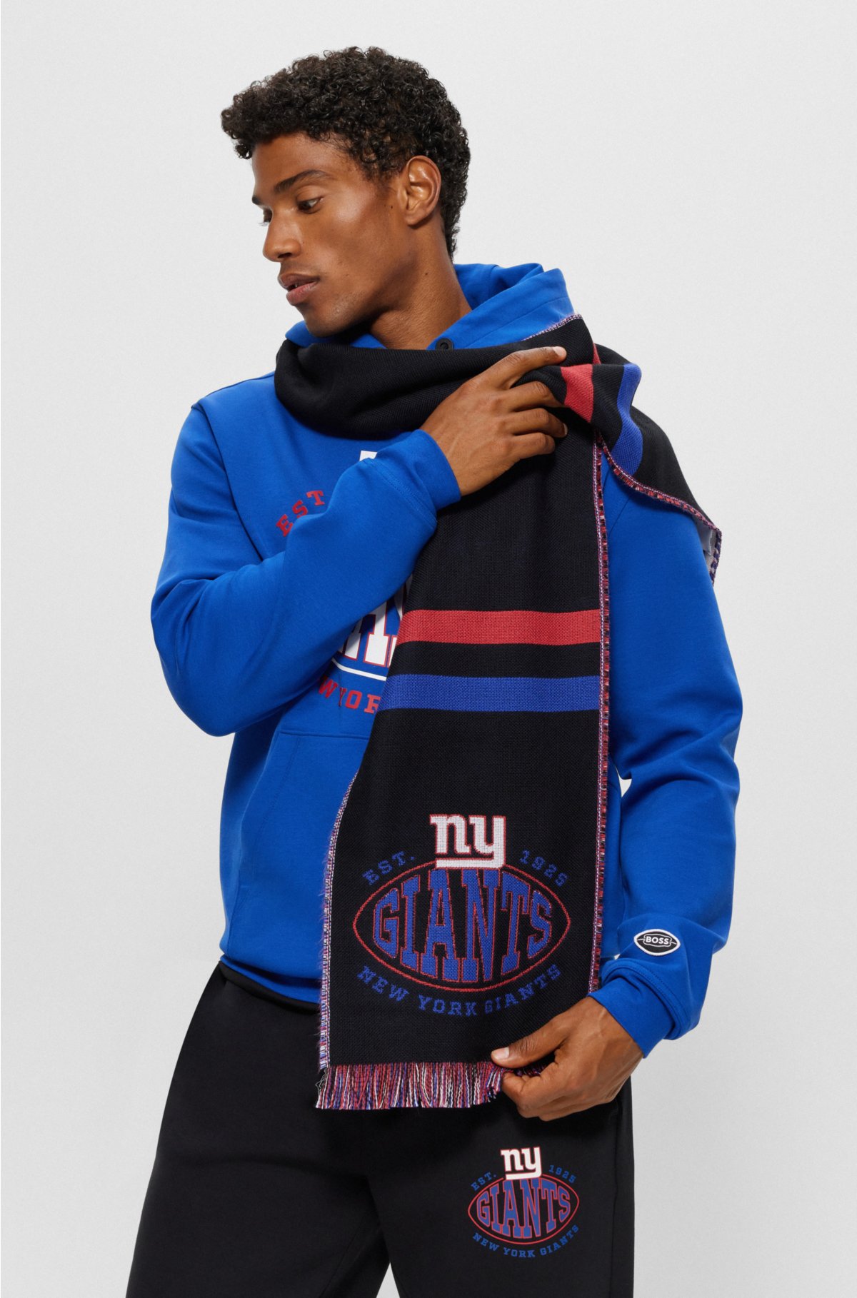 BOSS - BOSS x NFL logo scarf with New York Giants branding