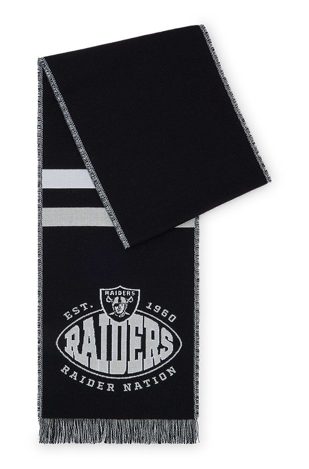 BOSS x NFL logo scarf with team branding, Raiders