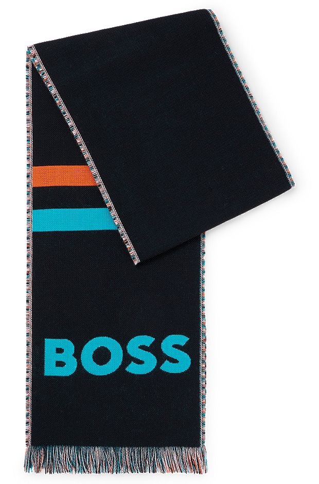 BOSS x NFL logo scarf with Miami Dolphins branding, Dolphins