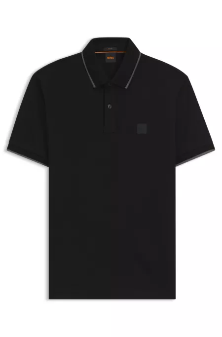 Slim-fit polo shirt in stretch-cotton piqué
