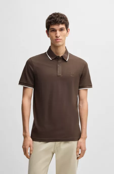Slim-fit polo shirt in stretch-cotton piqué