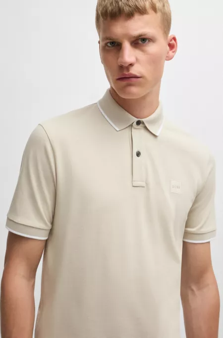 Slim-fit polo shirt in stretch-cotton piqué