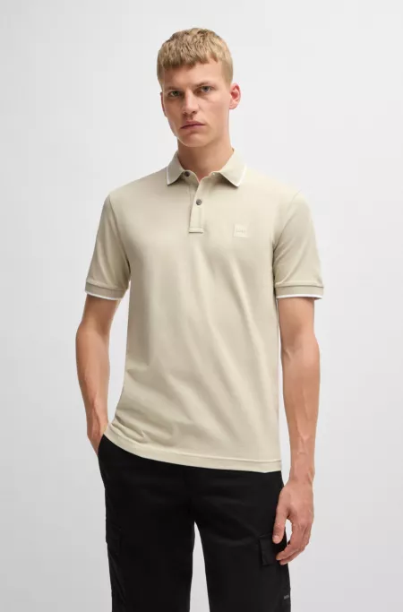 Slim-fit polo shirt in stretch-cotton piqué