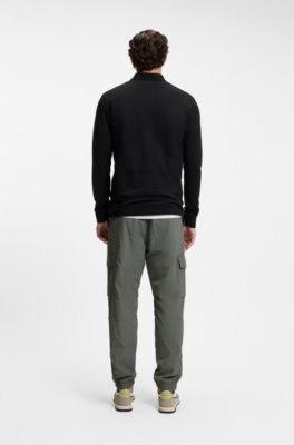 Passerby Herrar Långärmad Stretch-Bomulls Polo med Logotyp Patch NOS 5