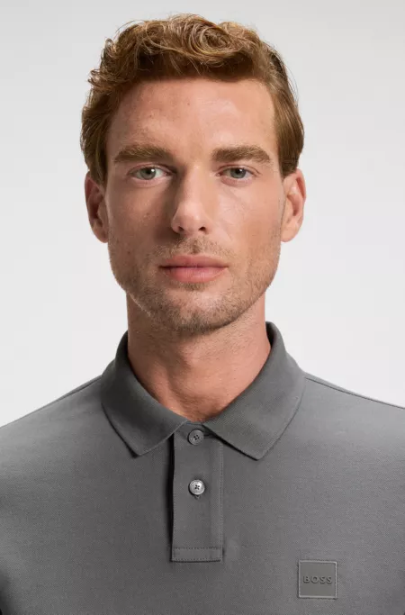 Slim-fit polo shirt in stretch-cotton piqué