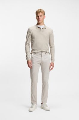 Slim-fit polo shirt in stretch-cotton piqu&eacute;, Light Grey