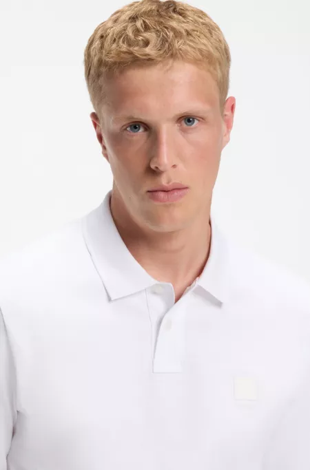 Slim-fit polo shirt in stretch-cotton piqué