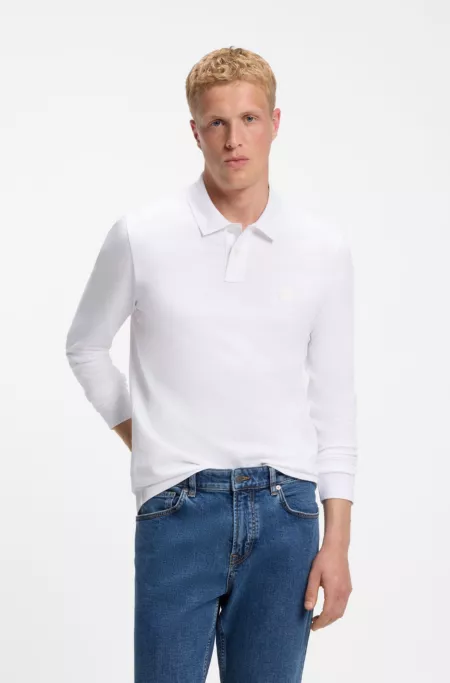 Slim-fit polo shirt in stretch-cotton piqué