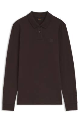 Boss Slim-fit polo shirt in stretch-cotton piqué långärmade t-shirts herr – bild 4