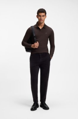 Boss Slim-fit polo shirt in stretch-cotton piqué långärmade t-shirts herr – bild 2