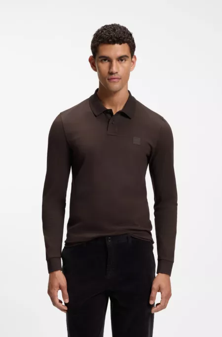 Slim-fit polo shirt in stretch-cotton piqué