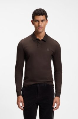 Slim-fit polo shirt in stretch-cotton piqué