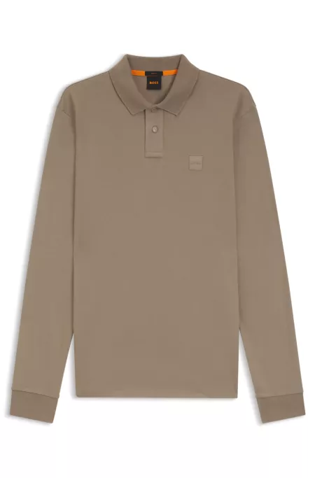 Slim-fit polo shirt in stretch-cotton piqué
