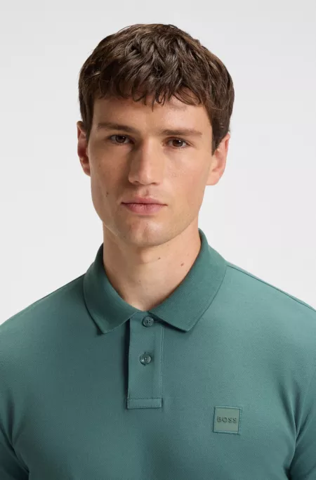 Slim-fit polo shirt in stretch-cotton piqué
