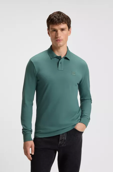 Slim-fit polo shirt in stretch-cotton piqué