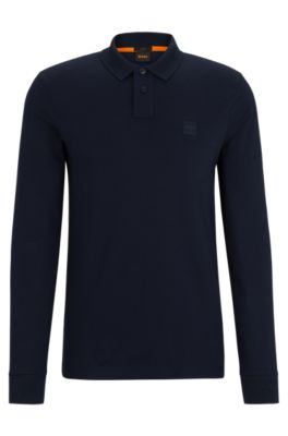 BOSS - Stretch-cotton polo shirt with logo patch