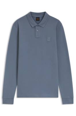 Boss Slim-fit polo shirt in stretch-cotton piqué långärmade t-shirts herr – bild 4