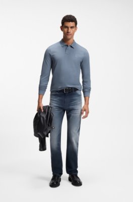 Boss Slim-fit polo shirt in stretch-cotton piqué långärmade t-shirts herr – bild 2