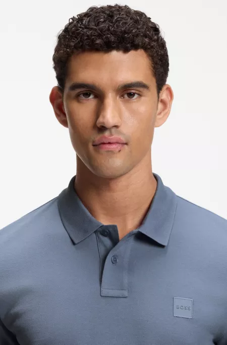 Slim-fit polo shirt in stretch-cotton piqué