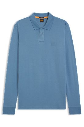 Stretch-cotton slim-fit polo shirt with logo patch