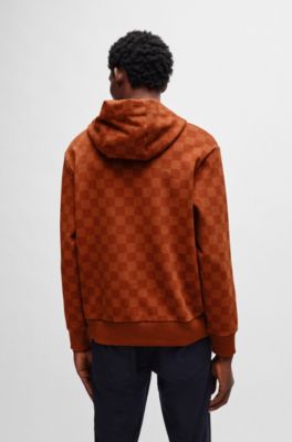 BOSS - Porsche x BOSS stretch-cotton hoodie with check print
