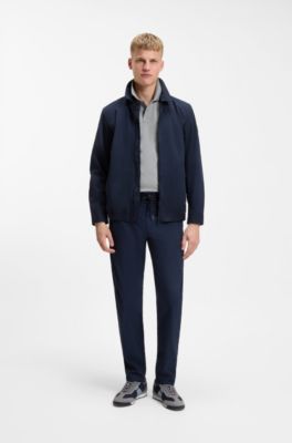 Slim-fit pik&eacute;tr&ouml;ja i stretchbomull med logom&auml;rke, Gr&aring;