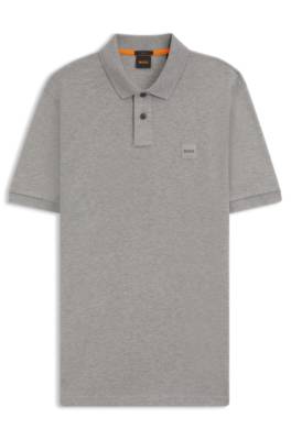 Stretch-cotton slim-fit polo shirt with logo patch 1