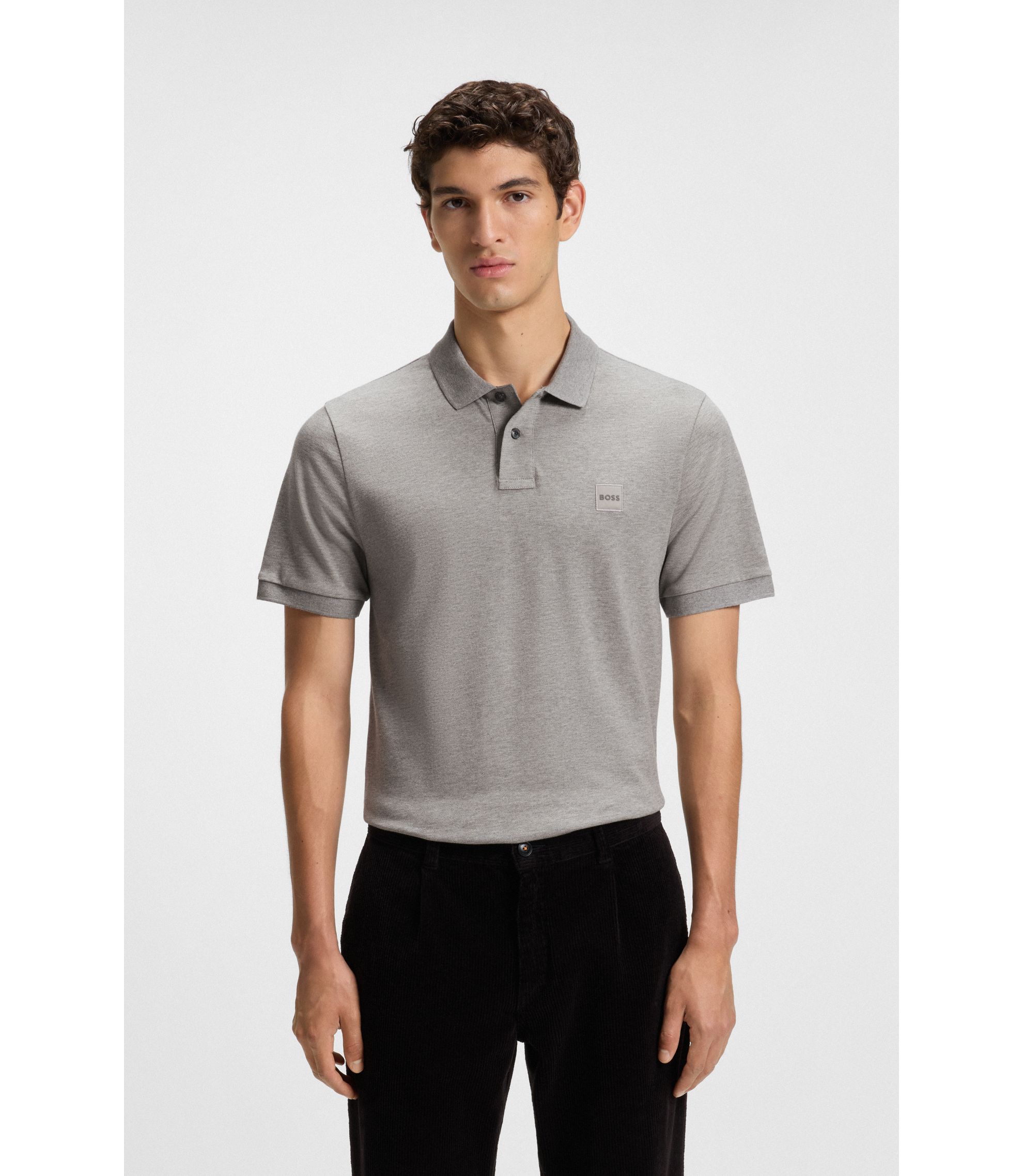HUGO BOSS 新品未使用　メンズ　プレミアム　ポロシャツ　M BOSS（HUGO BOSS） ポロシャツ ストラクチャードコットン ジップ