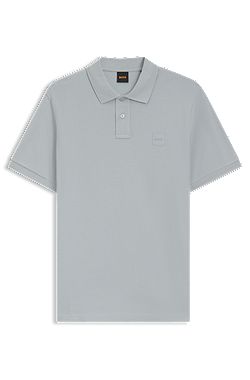Stretch-cotton slim-fit polo shirt with logo patch