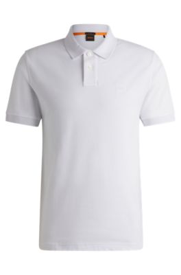 BOSS - Stretch-cotton slim-fit polo shirt with logo patch