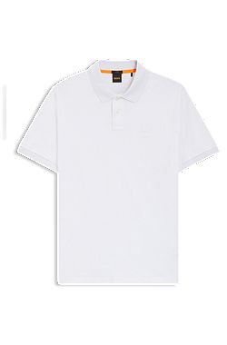 Stretch-cotton slim-fit polo shirt with logo patch