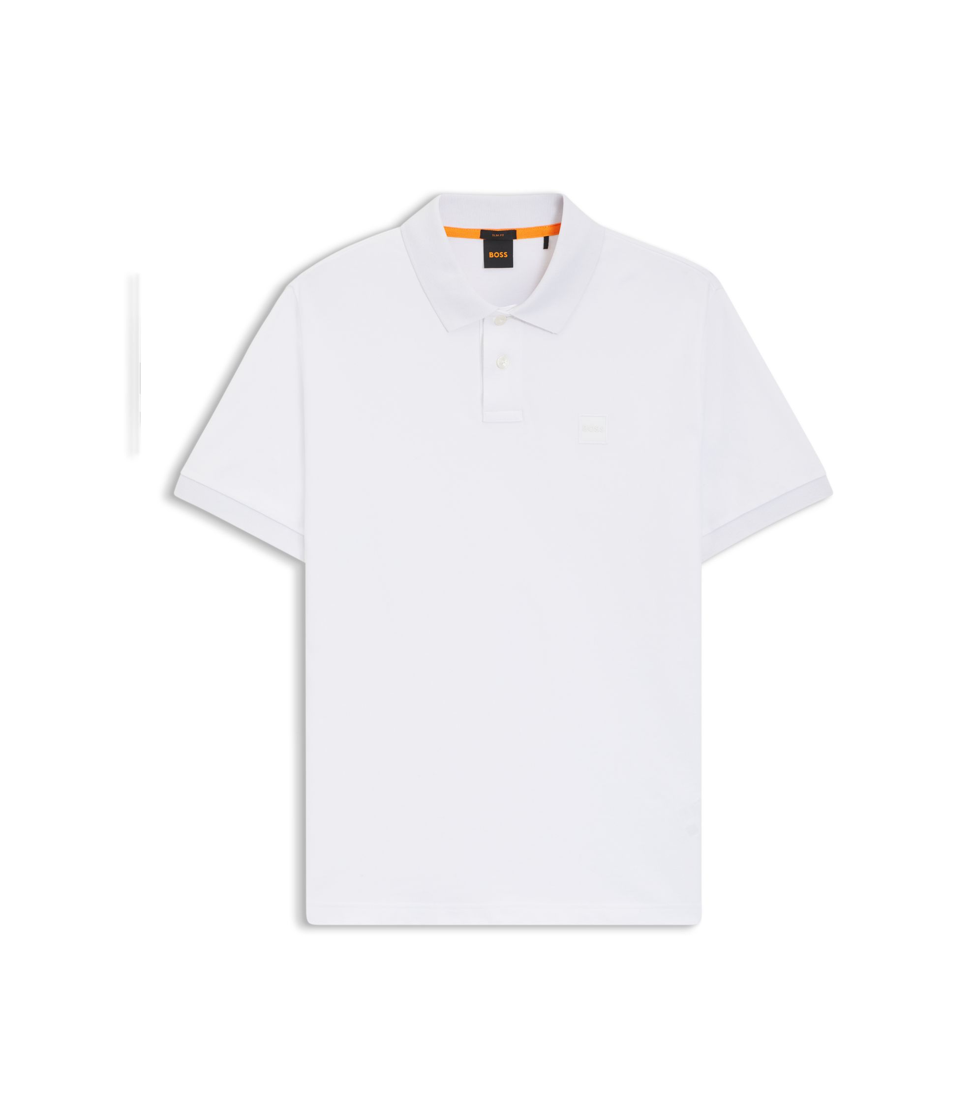BOSS - Stretch-cotton slim-fit polo shirt with logo patch