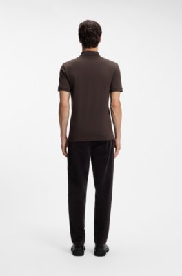 Stretch-cotton slim-fit polo shirt with logo patch 3