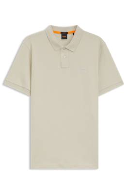 Stretch-cotton slim-fit polo shirt with logo patch 1