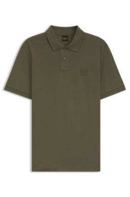 Slim fit polotröja i bomull med stretch och logotypapplikation 5
