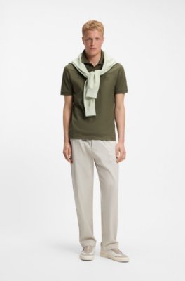 Slim fit polotröja i bomull med stretch och logotypapplikation 3