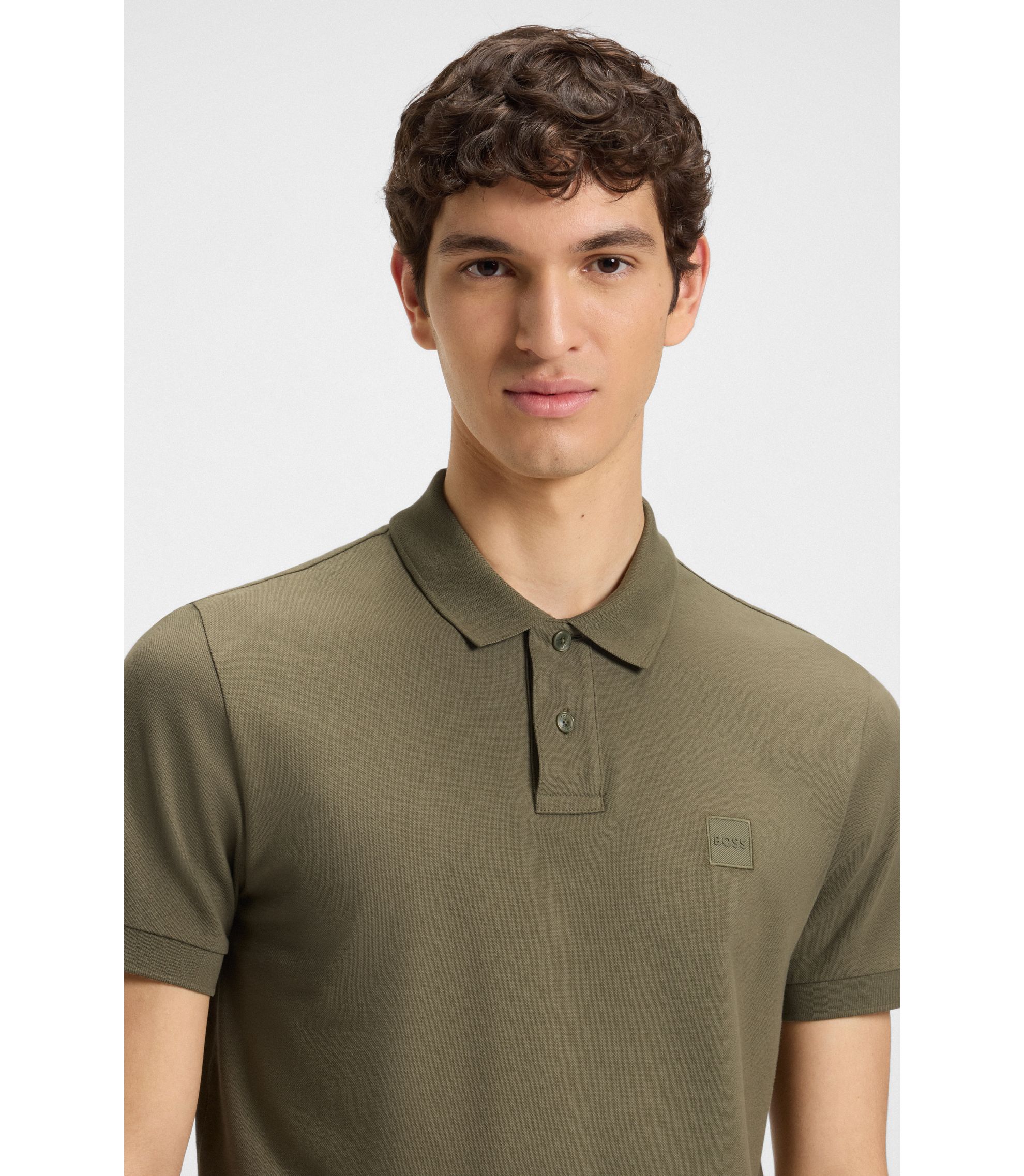 BOSS - ストレッチコットン スリムフィット ポロシャツ