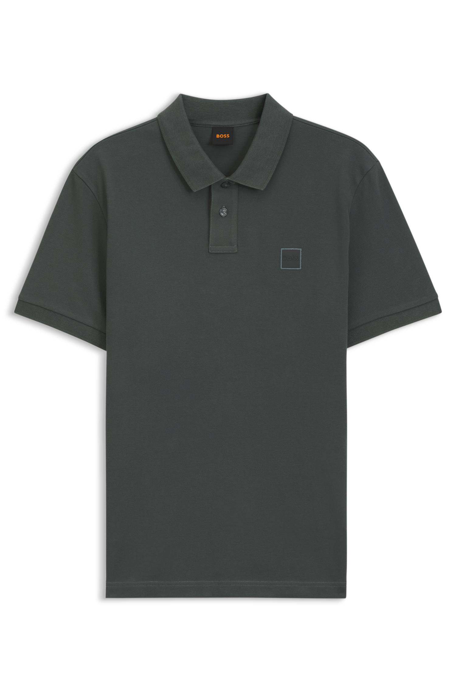 Boss Stretch-cotton slim-fit polo shirt with logo patch pikéer herr – bild 4