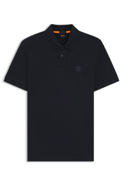 Stretch-cotton slim-fit polo shirt with logo patch
